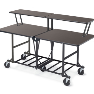 Bar 2 Tier Rolling – 6′ with two-tier design and optional spandex cover for rentals in Las Vegas.