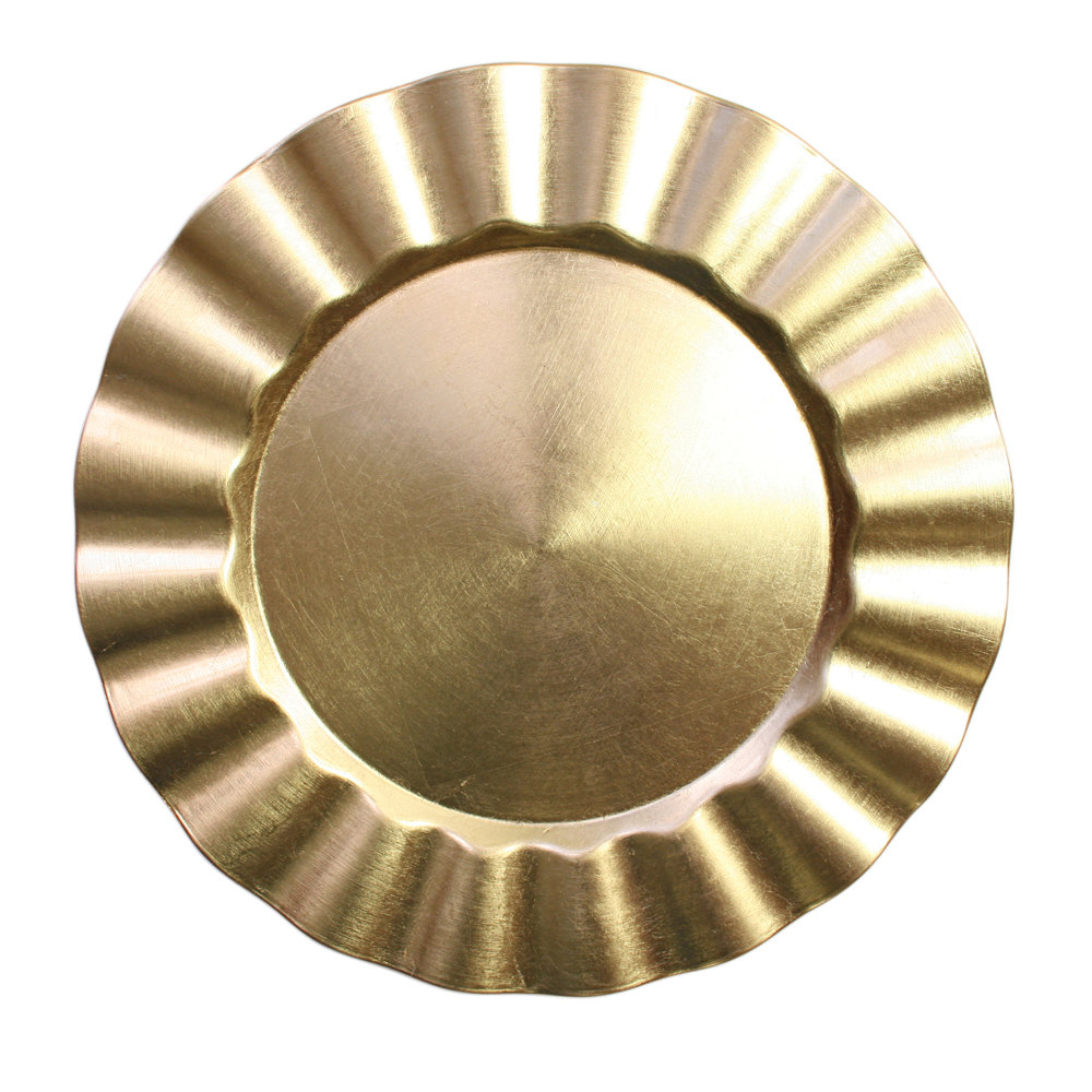 Charger Plate Gold Acrylic Scalloped 13″ Rebel Party Rentals