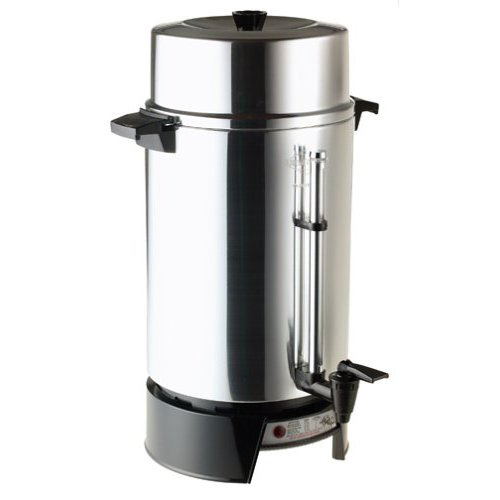 Coffee Maker – 100 Cup, a large-capacity stainless steel coffee maker designed for commercial use, perfect for events and large gatherings.