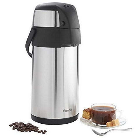 Coffee Airpot – Large 1.32 Gallon, a sleek, commercial-grade airpot designed to maintain temperature for both hot and cold beverages.