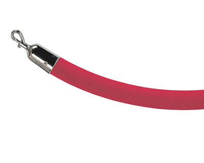 STANCHION ROPE- CHROME AND RED VELVET 8ft